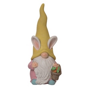 Transpac Resin 7.5" Multicolor Easter Bunny Gnome Figurine - 1 of 2