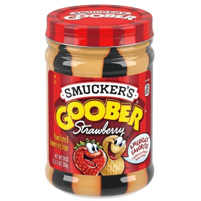 Smucker's Goober Peanut Butter and Strawberry Jelly Stripes, 18 Ounces (Pack of 4)