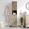 Flash Furniture Dune Freestanding Bathroom Linen Tower Storage Cabinet with Magnetic Close Doors, Adjustable Shelves, Open Display Shelf, and Drawer - 2 of 4