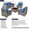 XIZZI 6 PCS Patio Furniture Set, Wide Armrest Outdoor Sectional Sofa, All Weather PE Rattan Outside Conversation Set with Coffee Table, Denim Blue - 3 of 4