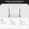 BalanceFrom Fitness 120 x 48 Inch All Purpose Folding Gymnastics Exercise Mat and Adjustable Folding Steel Gymnastics Bar for Ages 3 & Up Set, Pink - 3 of 4