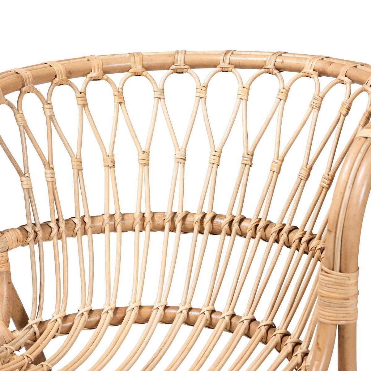 bali & pari Alaya Rattan Accent Chair: Handcrafted, Indoor Furniture, No Ottoman - thumbnail 6