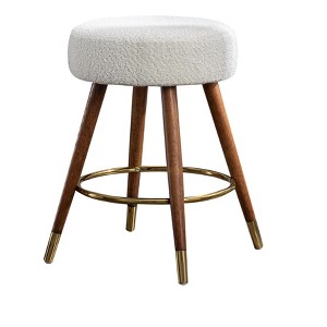 Dexmalle 360° Swivel Top Boucle Upholstered Counter Height Stool - 1 of 4