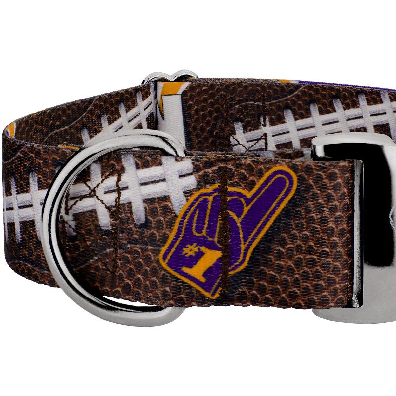 Country Brook Petz 1 1/2 Inch Premium Purple and Gold Football Fan Dog Collar Limited Edition, 4 of 5