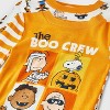 Toddler 4pc Peanuts Cotton Long Sleeve Halloween Pajama Set - Orange/White - 3 of 4