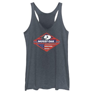 Women's Mossy Oak Patriotic Forest Logo Racerback Tank Top - 1 of 4
