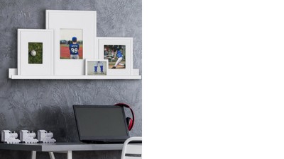 Classic 44.5" Black Wood Gallery Frame and Shelf Set