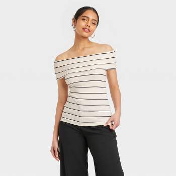 Women's Slim Fit Short Sleeve Off the Shoulder Top - A New Day™