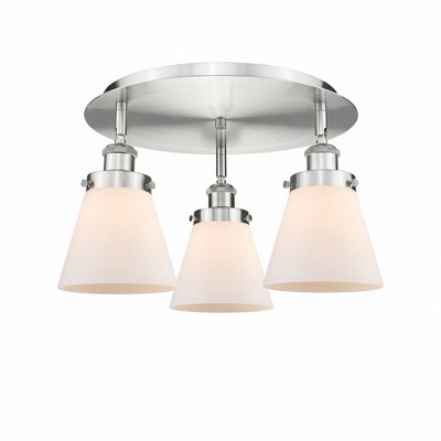 Cone - 3 Light Flush Mount In Art Deco Style-9.25 Inches Tall and 18 Inches Wide