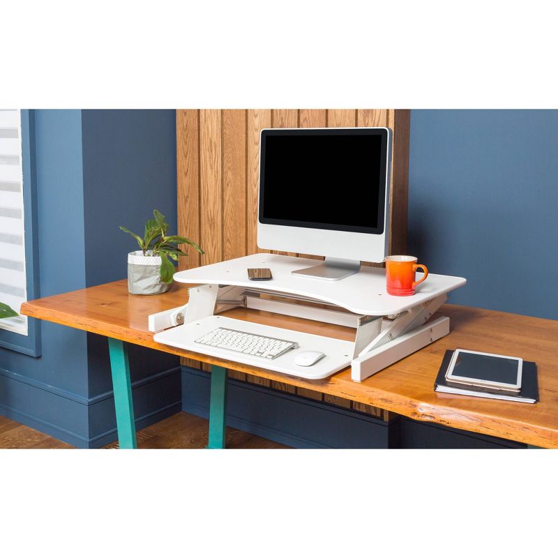 Basic Height Adjustable Sit to Stand Desk Computer Riser - Rocelco, 5 of 12
