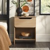 GlasFlength Nightstands Modern Nightstand Bedroom Nightstand Bedside Table with Drawer Open Shelf for Living Room, Brown, 18.88"*15.63"*24.38" - 4 of 4
