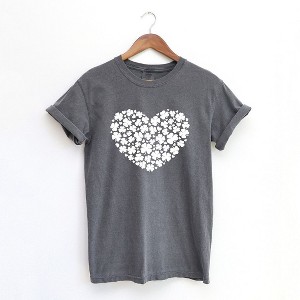 Simply Sage Market Women's Shamrock Heart Short Sleeve Garment Dyed Tee - 1 of 4