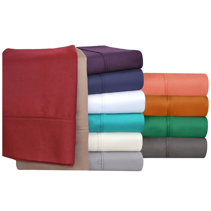 800 Thread Count Luxury Solid Deep Pocket Cotton Blend Bed Sheet Set by Blue Nile Mills, 5 of 6