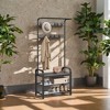 Coat Rack, Hall Tree with Shoe Bench for Entryway, Entryway Bench with Coat Rack, 4-in-1, with 9 Removable Hooks, a Hanging Rod - 2 of 4
