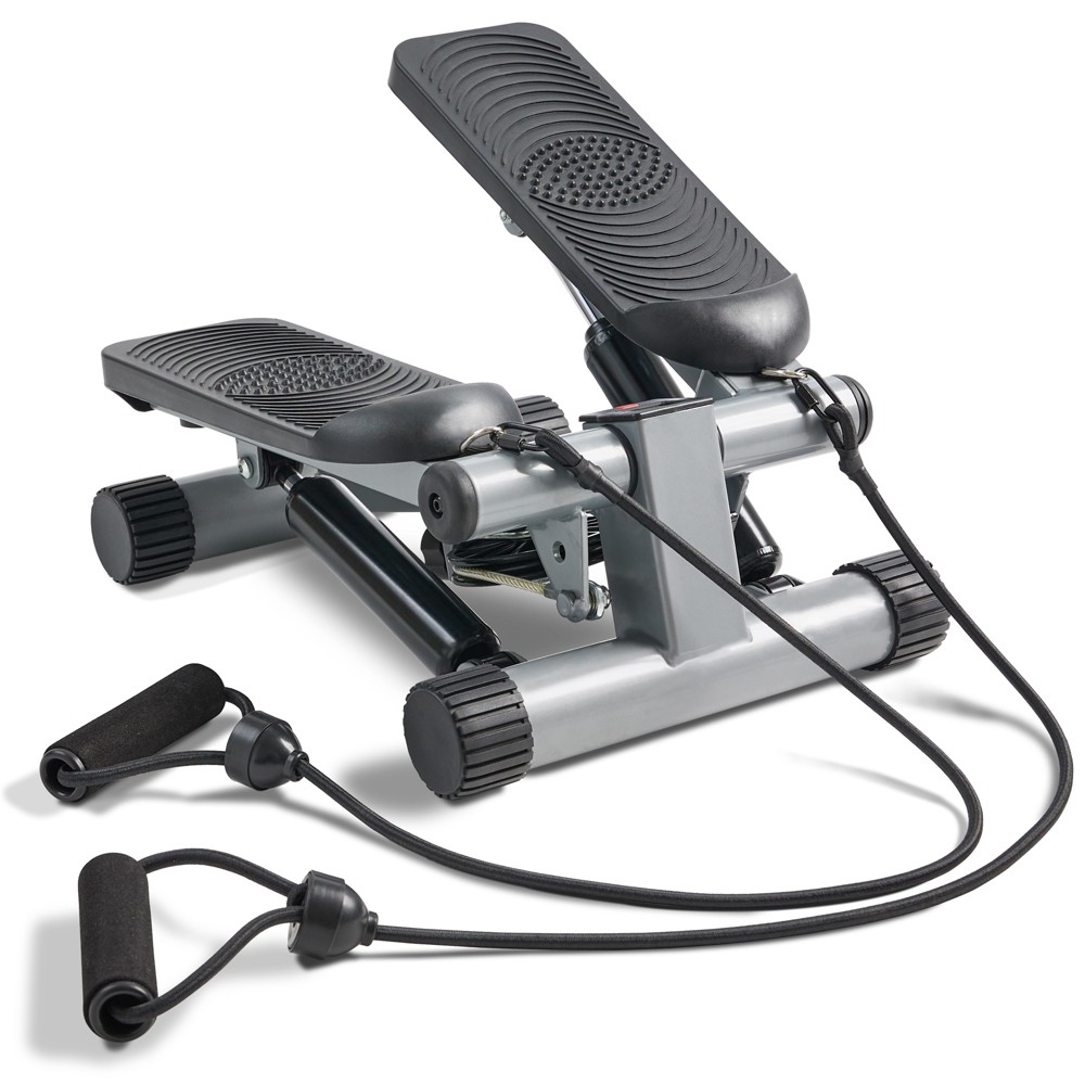 Sunny Health & Fitness Mini Step Machine with Bands - Silver