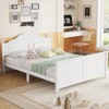-GreyAortzio Full Size Solid Wooden Platform Bed,Floor Bed with Rails,Headboard&Footboard - 2 of 4