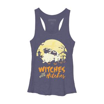 Women's Design By Humans Halloween Camping Witches Hitches Funny By RedBirdLS Racerback Tank Top