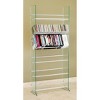 TransDeco Clear glass CD/DVD rack, 6 shelves in brushed silver/chrome caps - 2 of 3