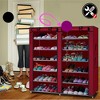 Coucheta 12-Compartment Shoe Organizer - 6-Tier Double Row Non-Woven Storage Cabinet, Burgundy - 2 of 4