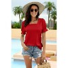 Summer Tops for Women Square Neck T Shirts Casual Tees Ruffle Trim Short Sleeve Blouses 2025 Fashion - 2 of 4