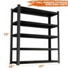 VYNXARIA 72.05" Tall Black Metal Shelving Unit with 5 Removable Dividers - Heavy-Duty Storage Solution for Garages, Kitchens, and Offices - 3 of 4