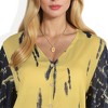 Anna-Kaci Women's Stainless Steel Necklace with 18K Gold Plated Pendant, Orange Acrylic Stone Inlay, Adjustable Chain, Unique Design-Gold - 3 of 4