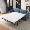 Sleeper Loveseat with Full-Size Mattress, Sofa with USB Ports and Cup Holders, Steel Frame Sofa Bed with Corduroy Cushion-Coolbibila - 2 of 4