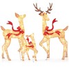 Costway 3 PCS Large Lighted Christmas Reindeer Family with 440 LED Lights & Bows Buck - 4 of 4