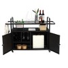VYNXARIA Outdoor Wicker Bar Table: Versatile Serving Cart with  Lockable Wheels - 3 of 4