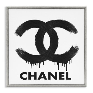 Stupell Industries Black Glam Drip Logo Framed Giclee Art - 1 of 4