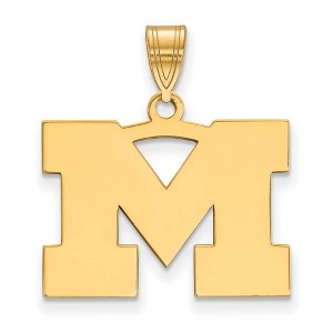 Black Bow Jewelry 14k Yellow Gold Michigan Wolverines NCAA Medium Pendant - 1 of 3