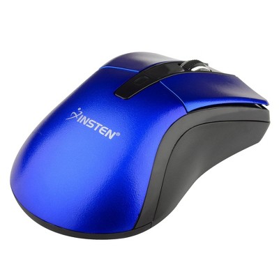 Insten USB 2.4G Wireless Mouse with 4 Buttons Compatible with Laptop, PC, Computer, MacBook Pro/Air & Gaming, Blue