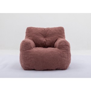 Maliang Soft Teddy Fabric Tufted Foam Bean Bag Chair, Small Living Space Furniture - 1 of 4
