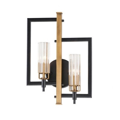 Maxim Lighting Flambeau 2 - Light Wall Light in  Black/Antique Brass