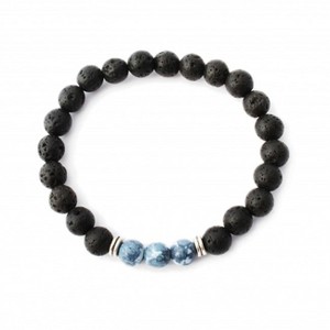 Plantlife Aromatherapy Bracelet - Blue Rain Flower Stretch, Lava Rock & Natural Stone Jewelry for Essential Oil Diffusion & Wellness - 1 of 1