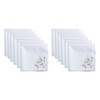 Saro Lifestyle Intricate Floral Embroidery Handkerchief, 13"X13", White - 2 of 3