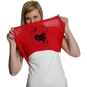 Womens Ask Me About My Trex T shirt Funny Cool Dinosaur Flip Graphic Novelty Tee - Crazy Dog Women's T Shirt - 1 of 4