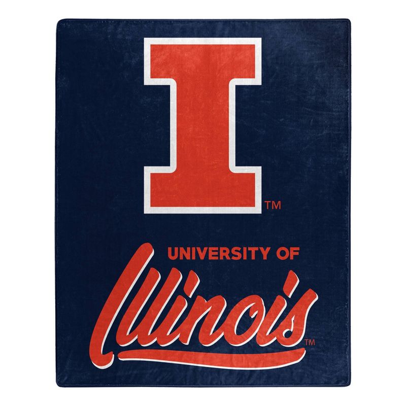 NCAA Signature Illinois Fighting Illini 50 x 60 Raschel Throw Blanket, 1 of 4