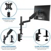 Mount-It! Single Monitor Arm Mount | Full Motion Height Adjustable Articulating Gas Spring Arm | Fits 19 - 32 Inch | C-Clamp and Grommet Base - 4 of 4