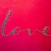 12"x18" Poly-Filled Beaded 'Love' Luxe Velvet Lumbar Throw Pillow - Edie@Home - 3 of 3