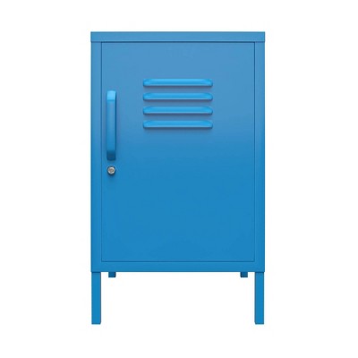Bright Blue Novogratz Cache Metal Locker End Table with Storage