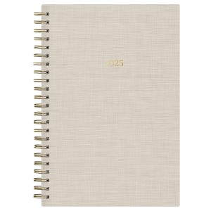 Marie Kondo for Blue Sky 2025 Weekly/Monthly Planner 8.27"x5.71" Wirebound Natural Fabric - 1 of 4