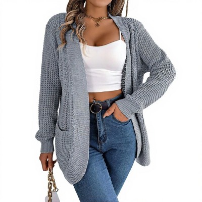 Cardigan Sweaters for Women Casual Knit Outerwear Fall Tops with Pocket