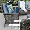 Brafab 5 Pcs Patio Furniture Set with 44" Gas Fire Pit Table, PE Wicker Patio Conversation Sets Cushioned Seat Outdoor Sofa Set for Yard Garden Porch - 2 of 4