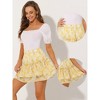 INSPIRE CHIC Women's Summer Floral Tiered Ruffle Cute Mini Skirt - 2 of 4