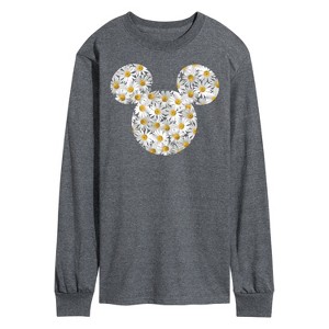 Men's - Disney - Mickey Head Daises Long Sleeve Graphic T-Shirt - 1 of 4