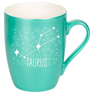 100 North Zodiac 10 Ounce Seafoam Metallic Finish, Comfortably Fits Your Hands, New Bone China Coffee Tea Cup Mug, Taurus - 1 of 1