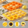 Aoibox 2-Pack Silicone Oreo Cookie Molds, 12-Cavity Round Baking Molds for Chocolate, Candy, Mini Cake, Jelly, Non-Stick & Easy Clean (Orange &Yellow) - 3 of 4