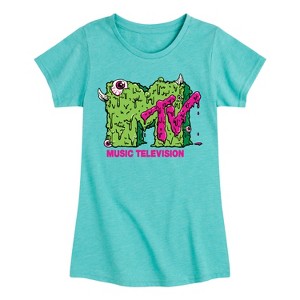 Girls' - MTV - Slime Logo Fitted Short Sleeve Graphic T-Shirt - 1 of 4