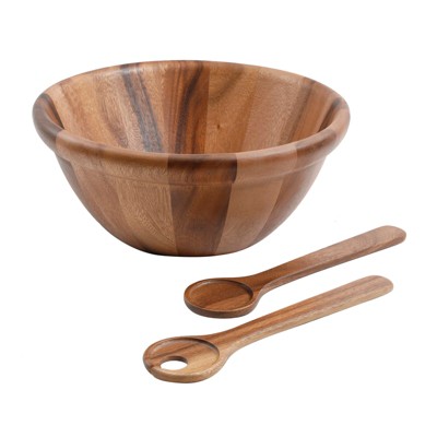 Gibson Elite Walnut 3-Piece Edged Bowl With 2 Servers Set in Wood